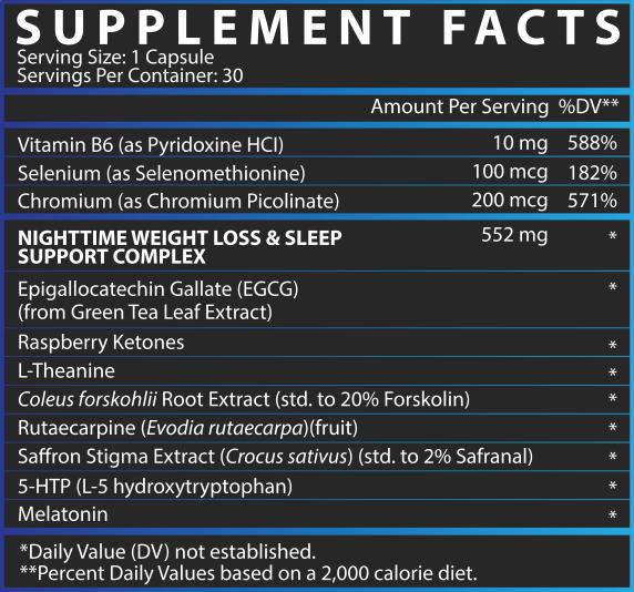 Lipo-6 Nighttime Facts